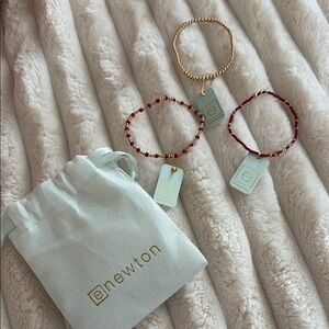 Newton Gold and Red Modern Bracelets